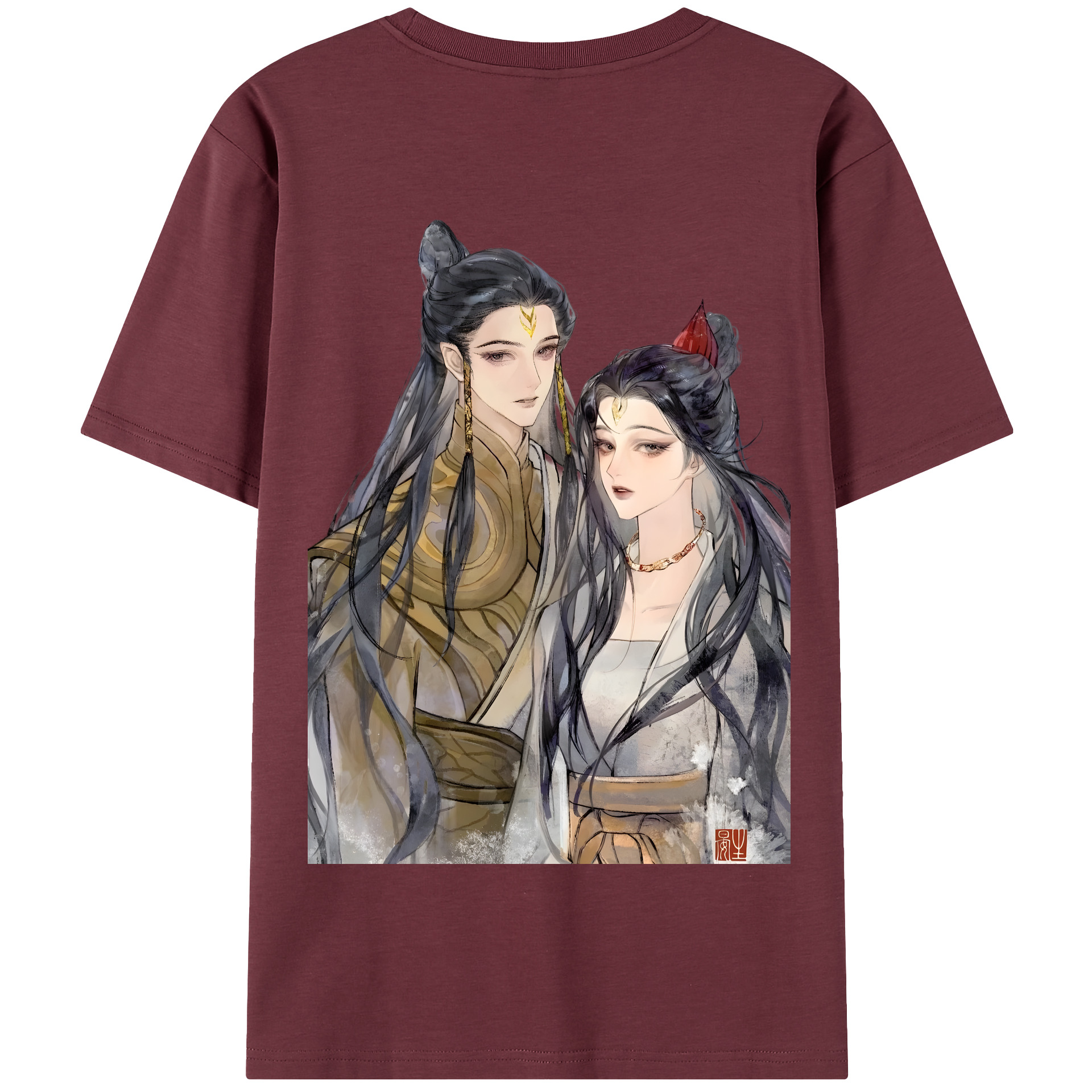 （画像用） Ne Zha 2 ナタ 魔童の大暴れ 綿100％半袖Tシャツ（背面プリント）
